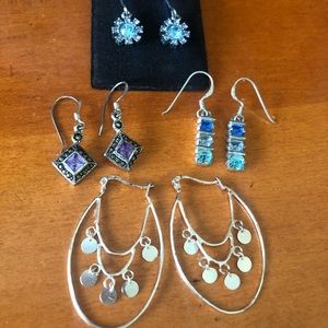 🦋Silver 925 Earrings Bundle (4)